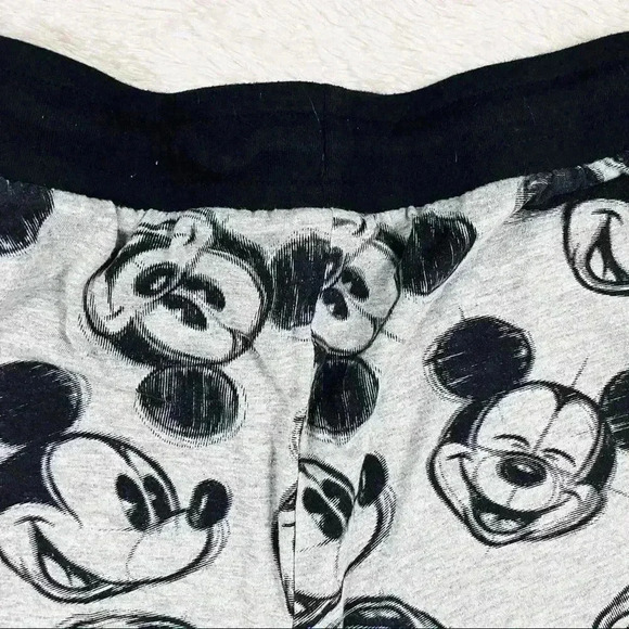 Disney Mickey Mouse Gray & Black Drawstring Cotton Blend Pants Size L - Picture 10 of 14